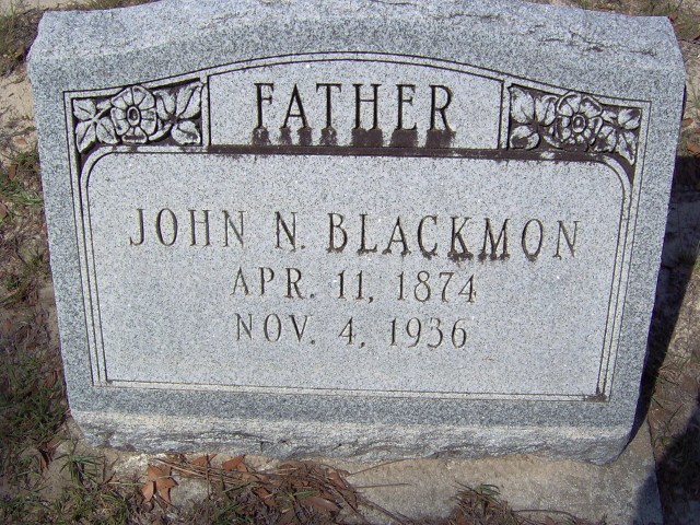 Headstone for Blackmon, John N.